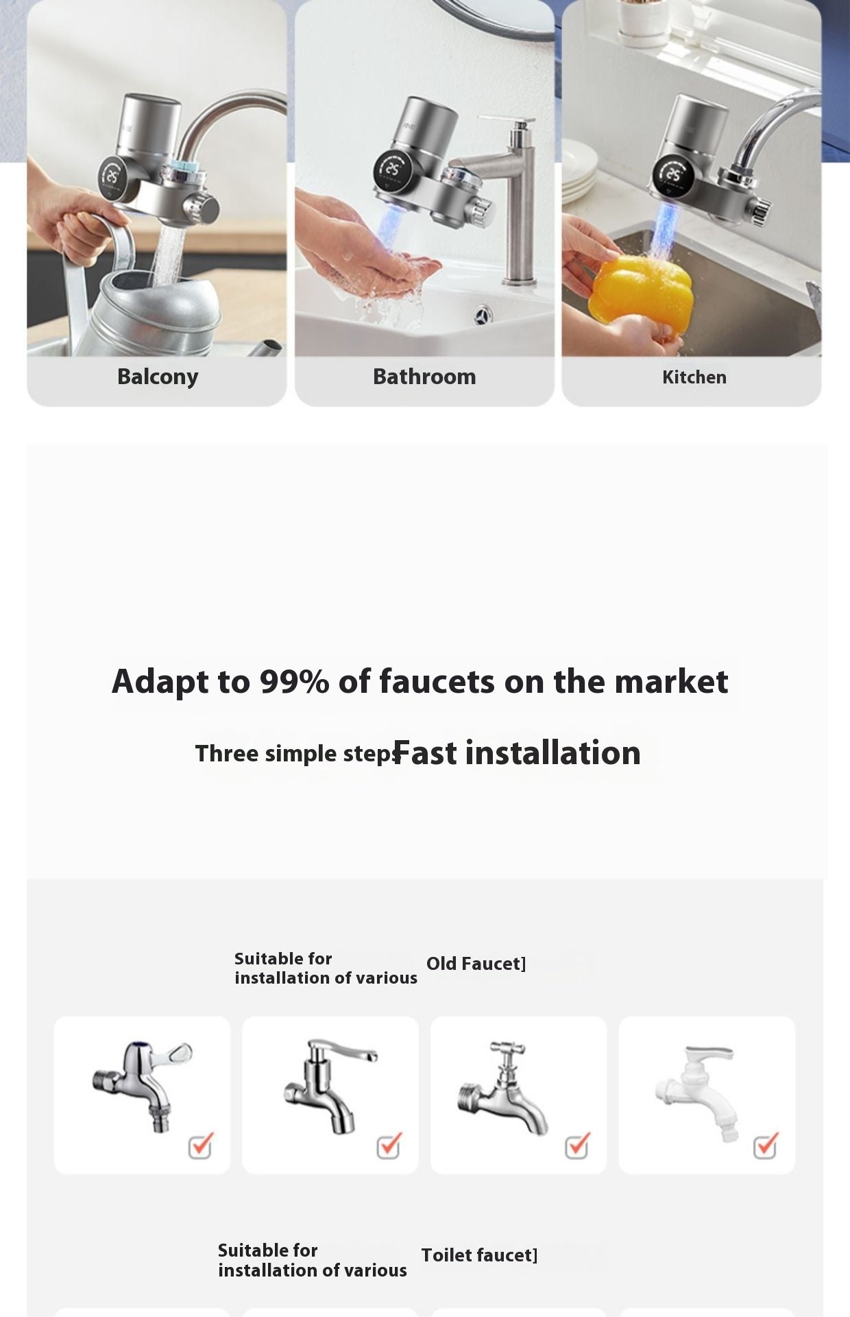 Compact Water Purifier Front Faucet Filter