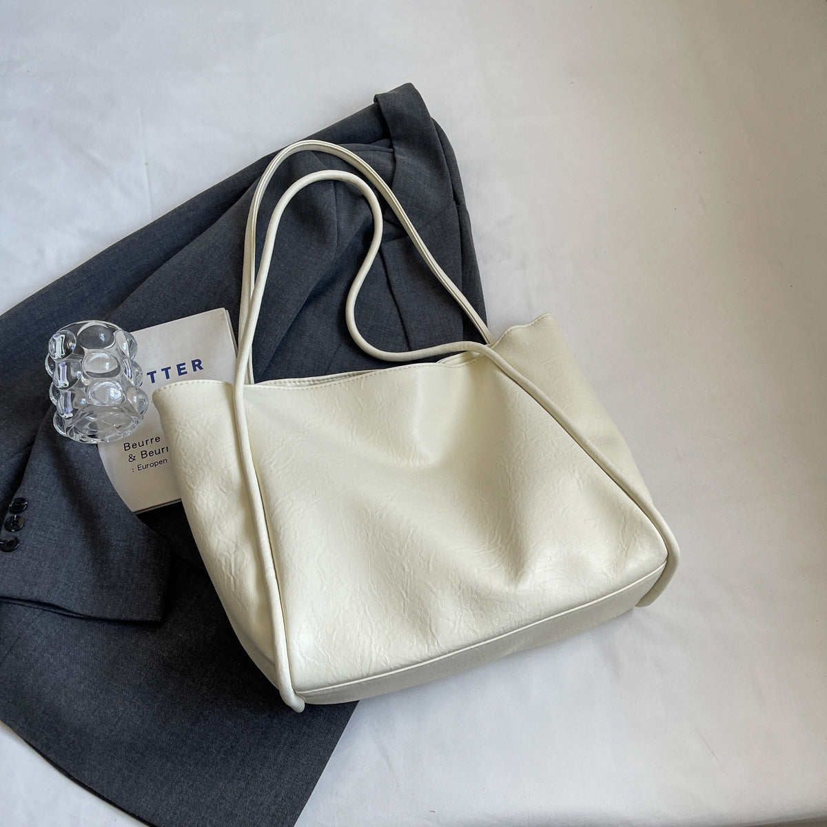 Leather Soft Shoulder Bag – Spacious Commuter & Travel Tote for Women